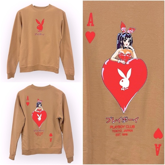 Playboy Club Sweatshirt Tokyo Japan Anime Card Ace Of Hearts Unisex - Picture 1 of 10